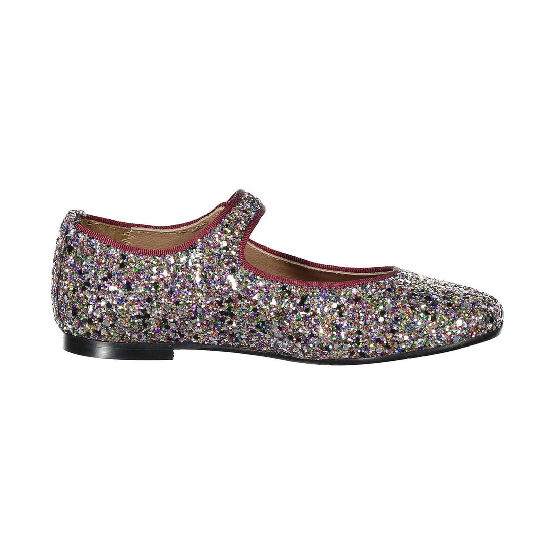 Papanatas Multicolor Glitter Button Mary Janes
