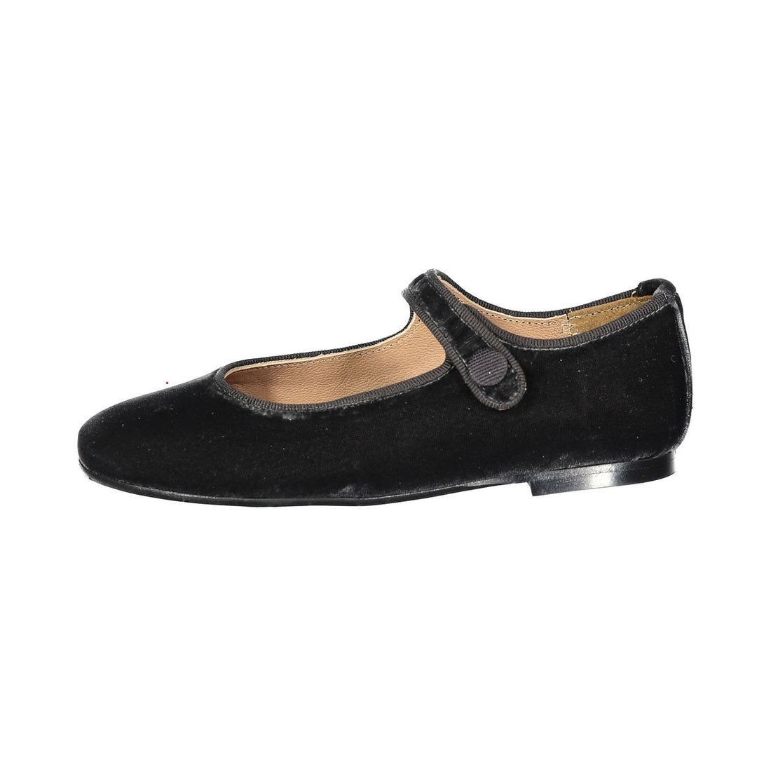 Papanatas Charcoal Velvet  Button Mary Janes