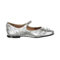 Papanatas Silver Leather Wingtip Mary Janes