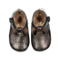 Papanatas Brown Metallic Baby T-Straps