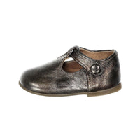 Papanatas Brown Metallic Baby T-Straps