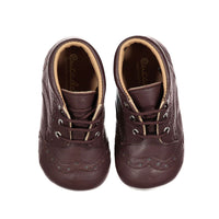 Papanatas Brown Leather Wingtip Baby Laces Shoe