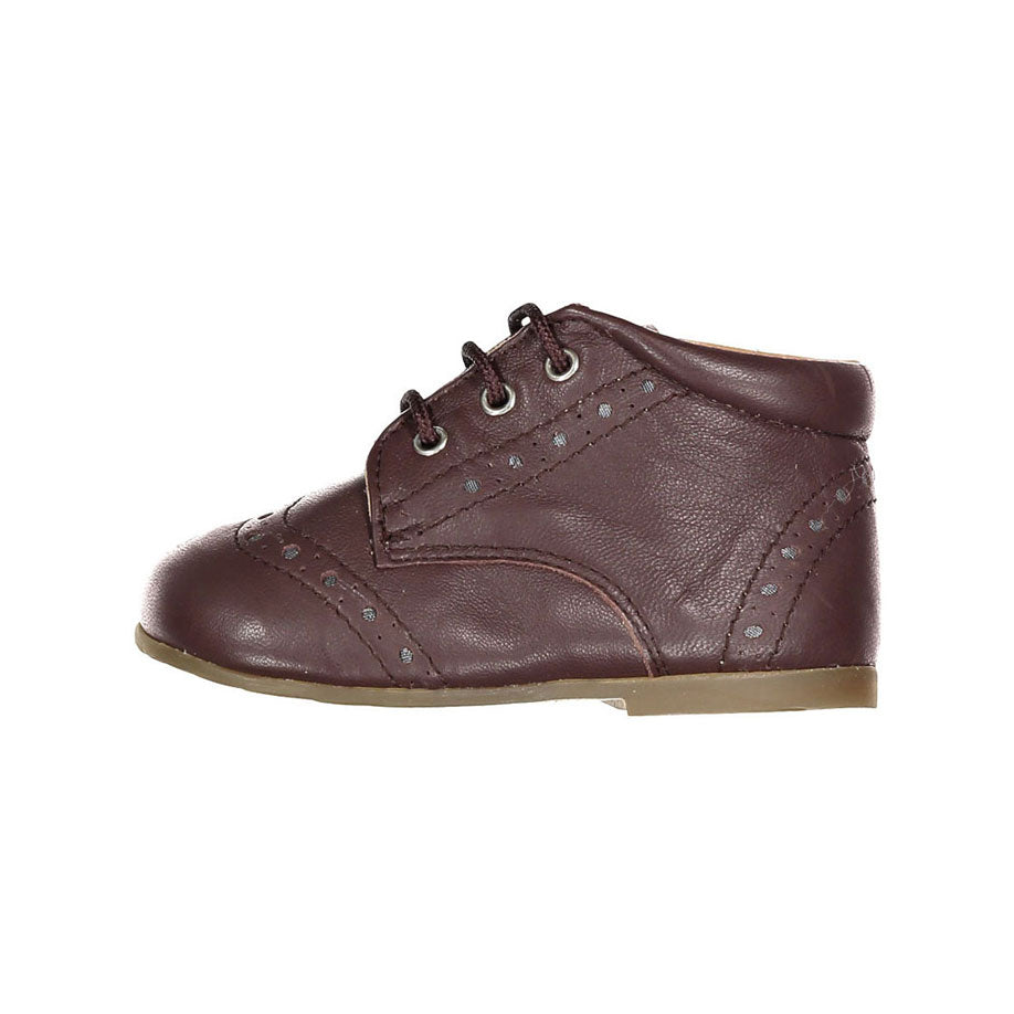 Papanatas Brown Leather Wingtip Baby Laces Shoe