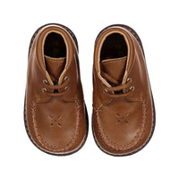 Papanatas Brown Leather Cut Out Baby Booties