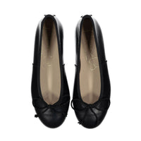 Papanatas Black Leather Ballet Flat
