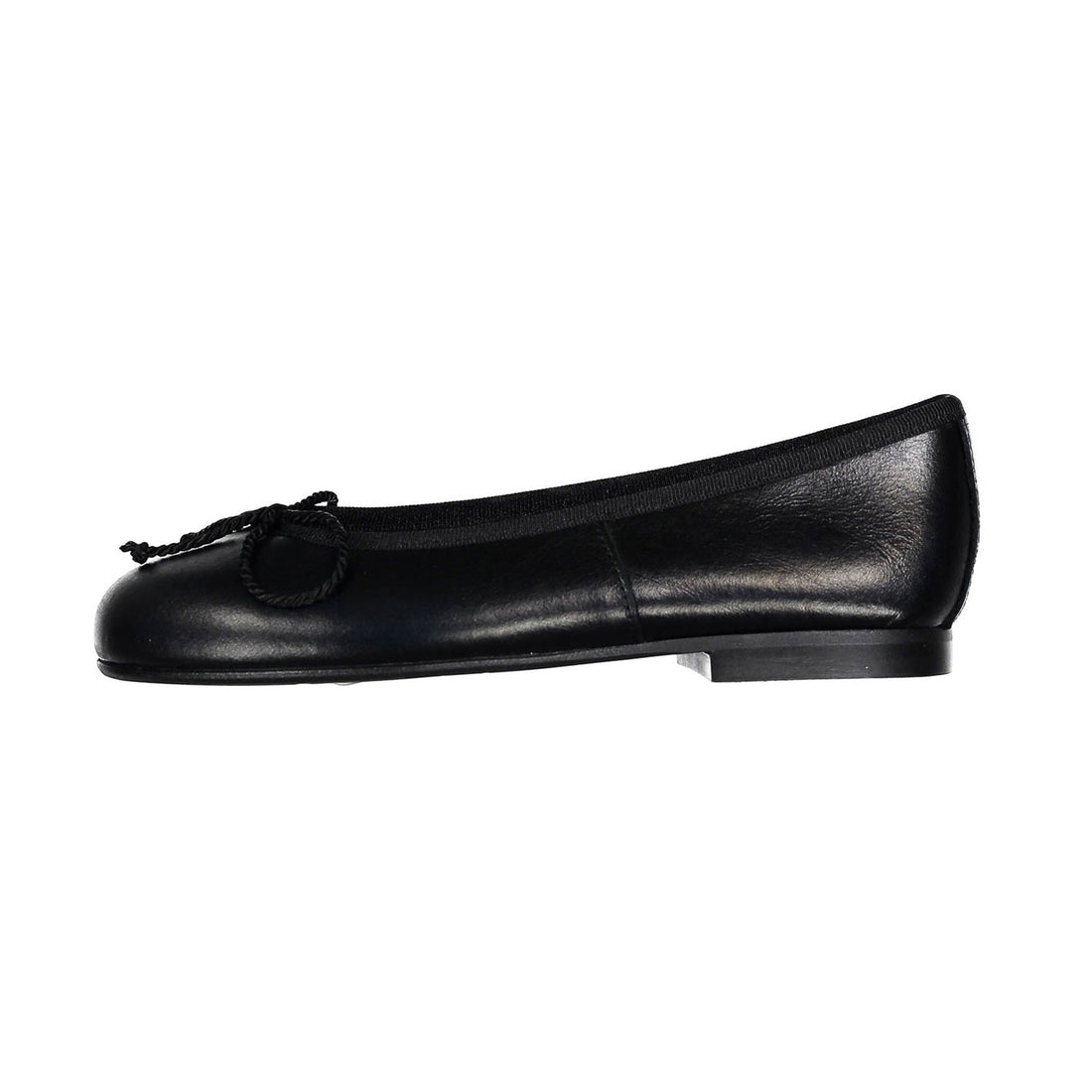 Papanatas Black Leather Ballet Flat