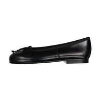 Papanatas Black Leather Ballet Flat