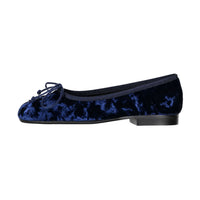 Papanatas Blue Frozen Velvet Soft Ballet Flat
