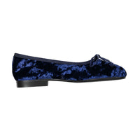 Papanatas Blue Frozen Velvet Soft Ballet Flat