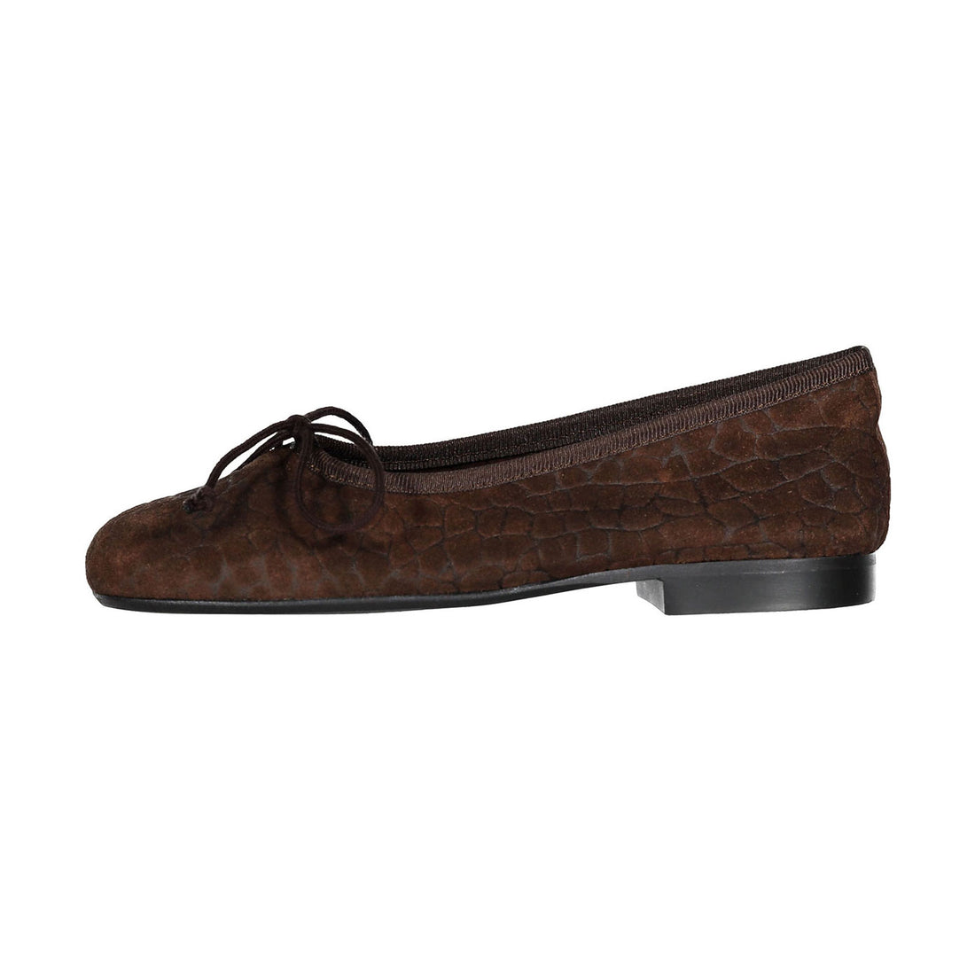 Papanatas Nut Croc Velvet Soft Ballet Flat