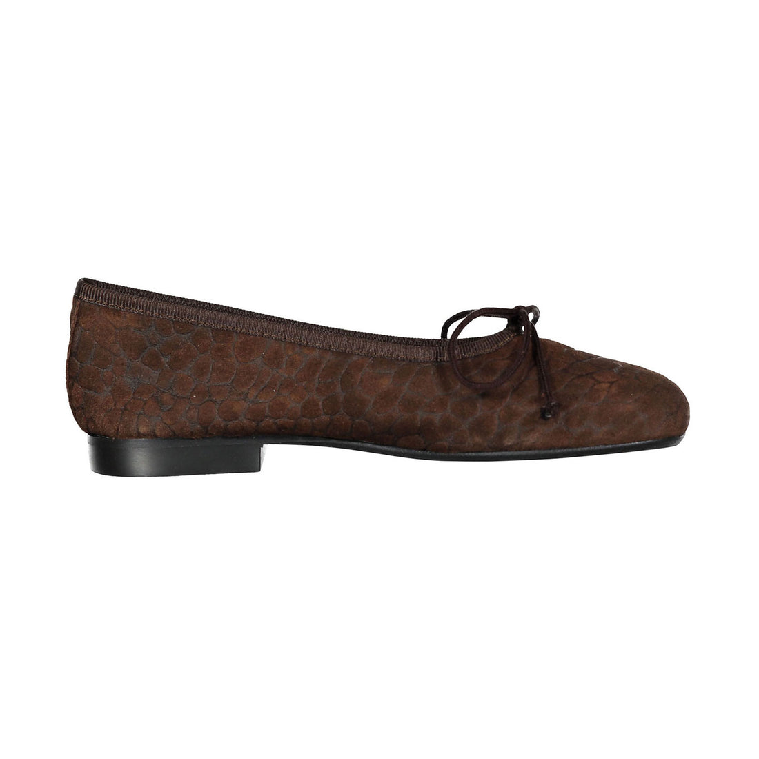 Papanatas Nut Croc Velvet Soft Ballet Flat
