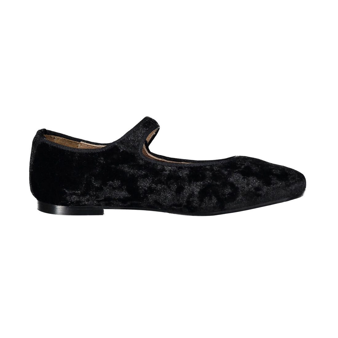 Papanatas Black Velvet Button Mary Janes