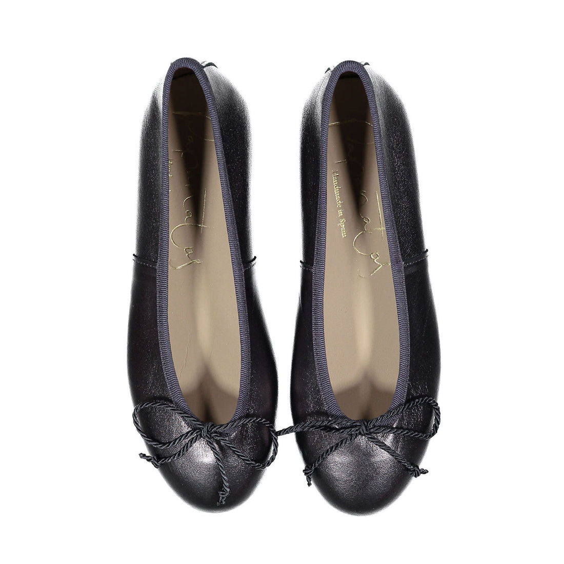 Papanatas Navy Leather Ballet Flat