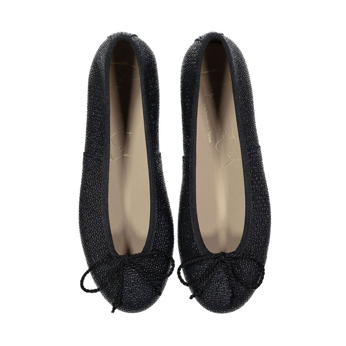 Papanatas Black Texture Ballet Flat