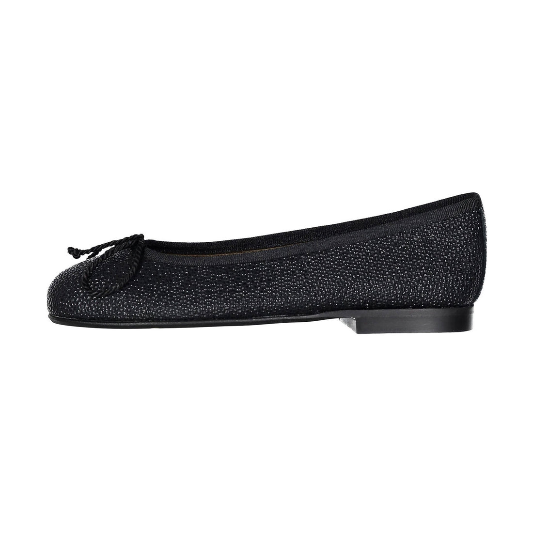 Papanatas Black Texture Ballet Flat
