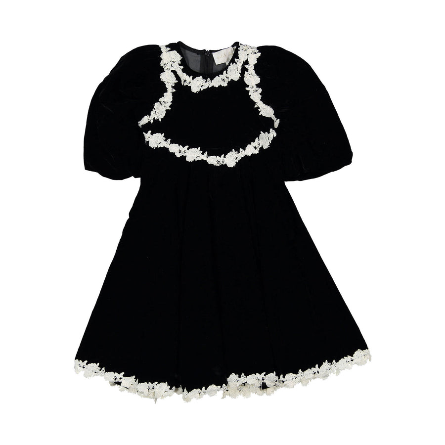 Petite Amalie Black/Cream Rose Lace Velvet Dress – Ladida