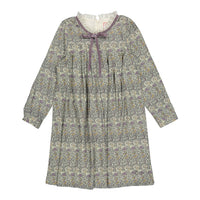1984 Mocha Floral Pleated Dress