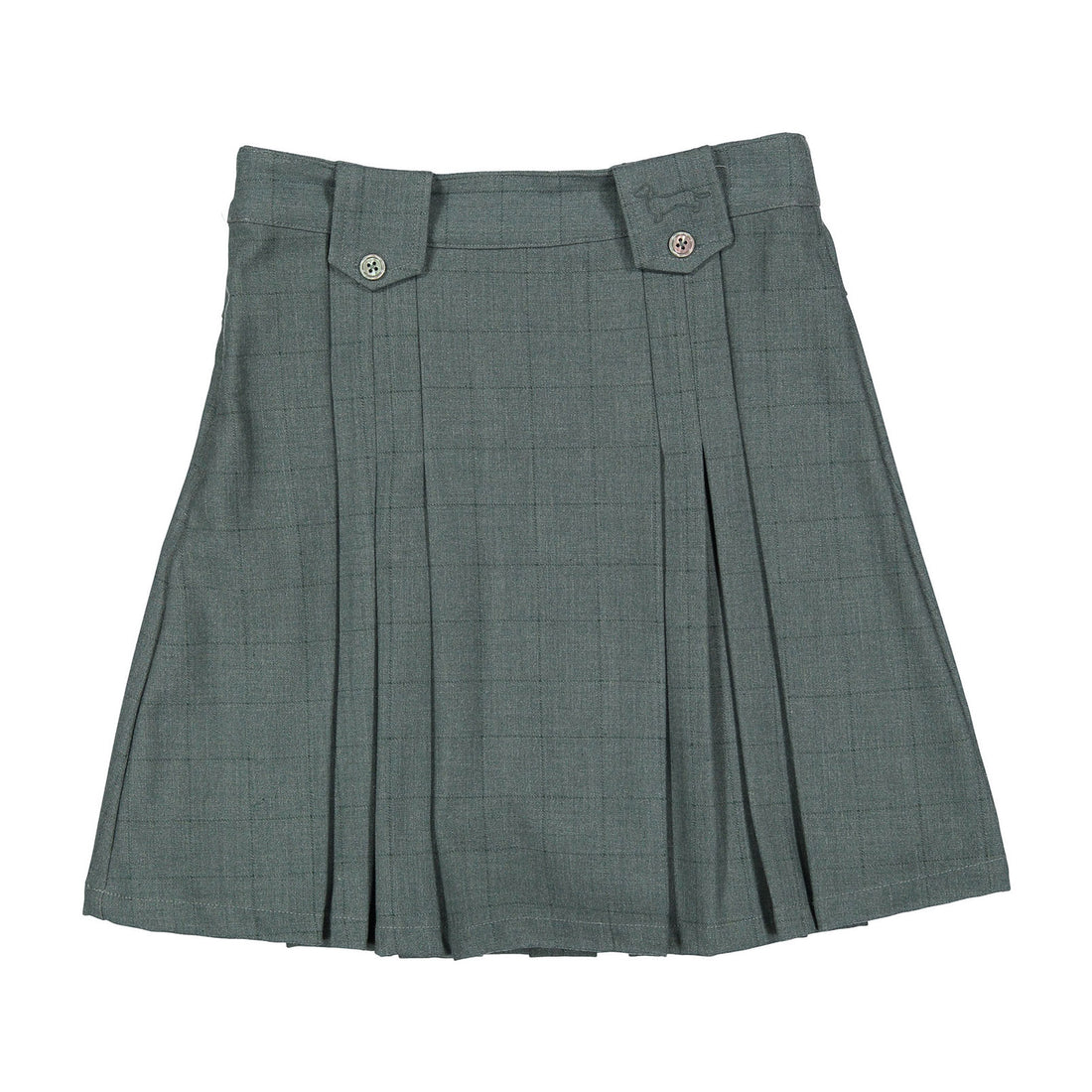 1984 Teal Grid Pleated Skirt