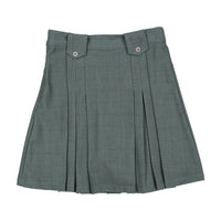 1984 Teal Grid Pleated Skirt