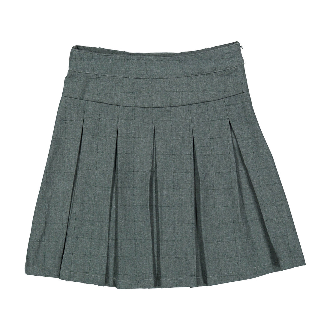 1984 Teal Grid Pleated Skirt