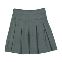 1984 Teal Grid Pleated Skirt