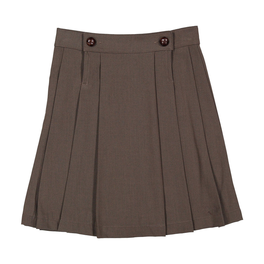 1984 Mocha Pleated Skirt