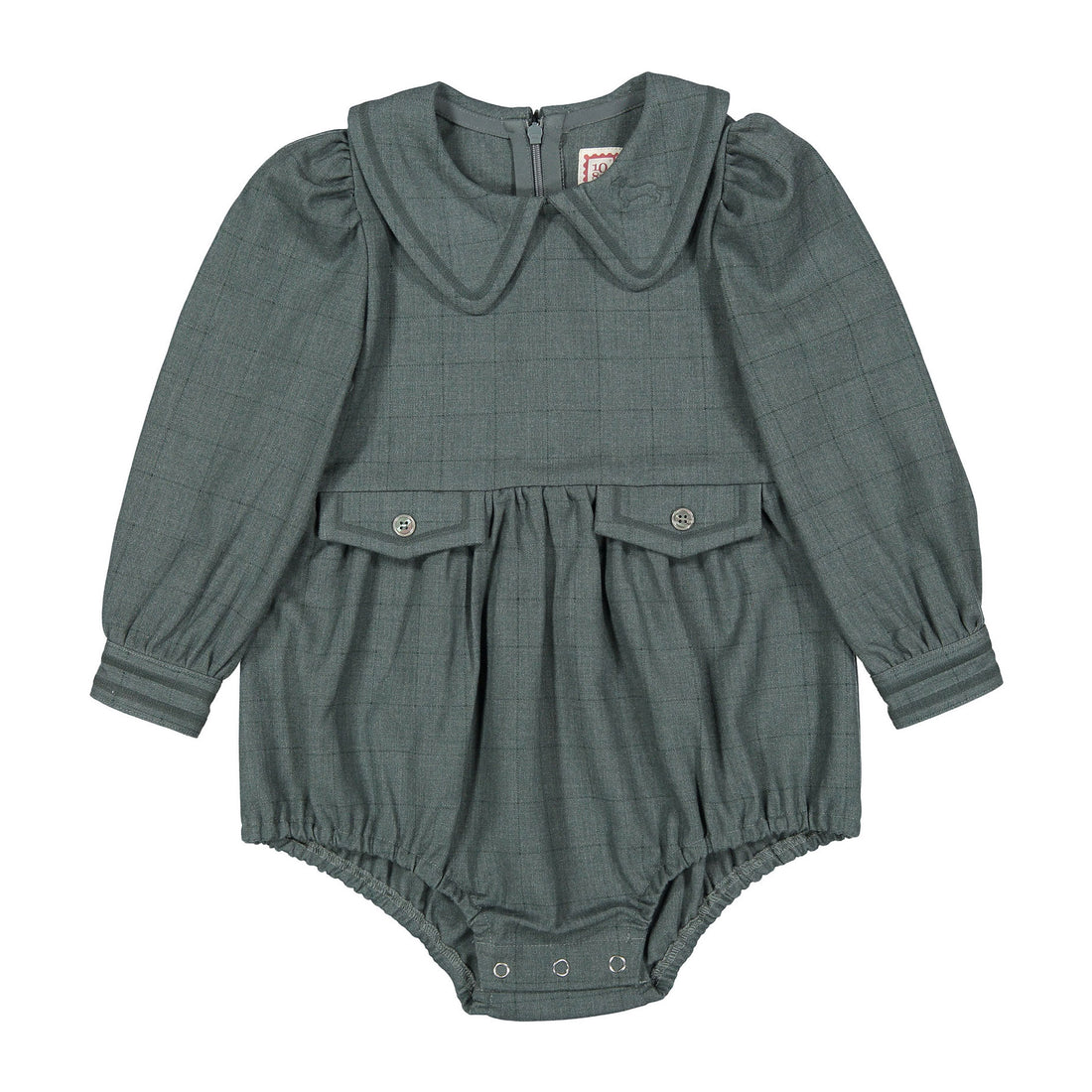 1984 Teal Grid Romper