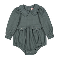 1984 Teal Grid Romper