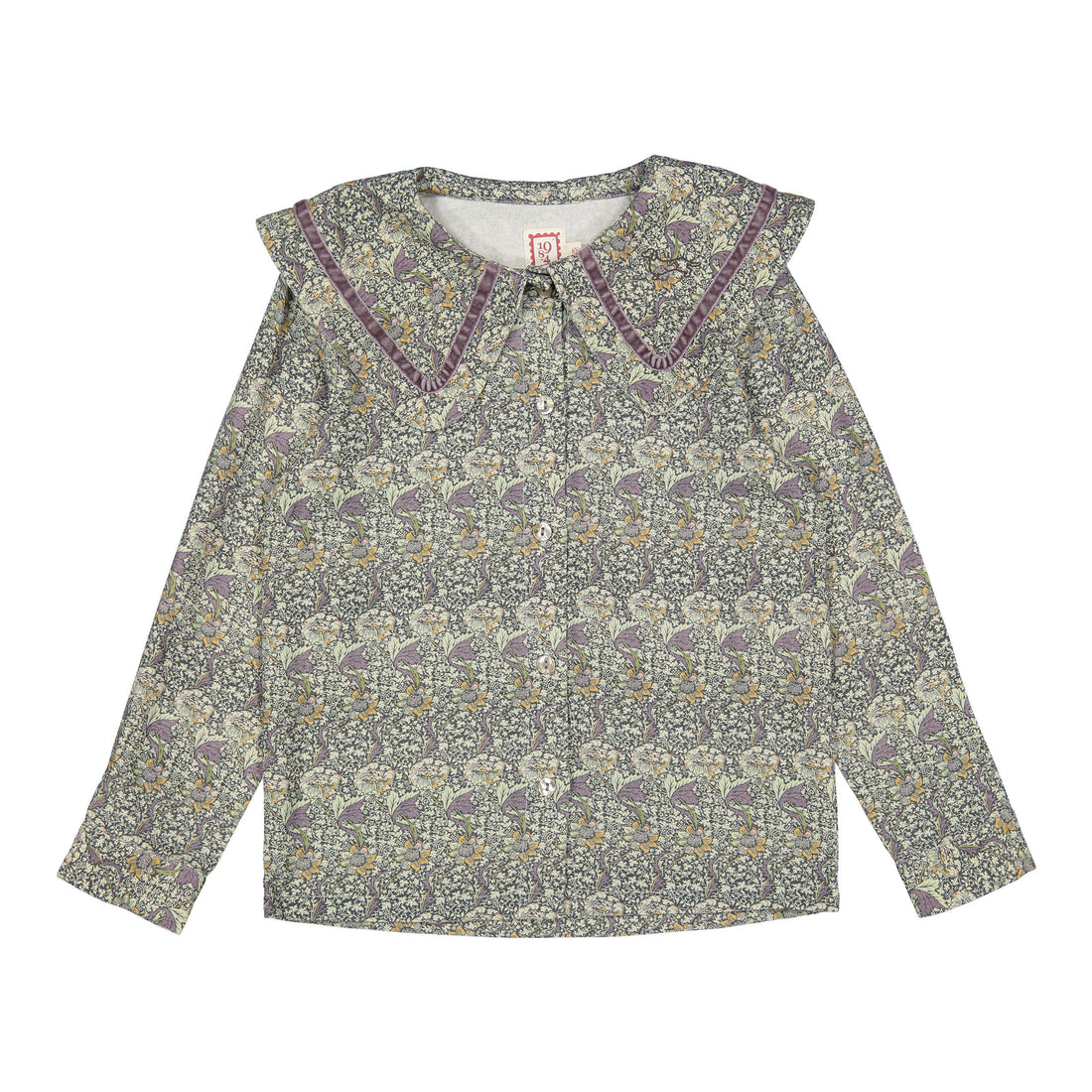 1984 Mocha Floral Blouse
