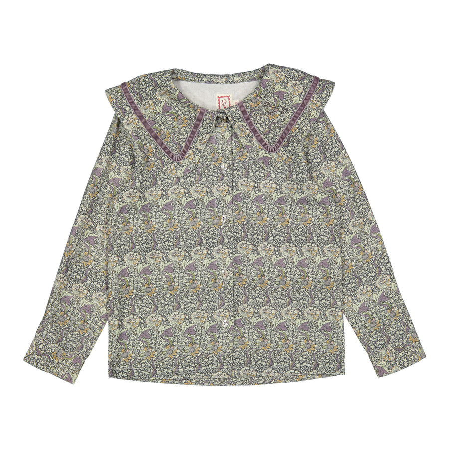 1984 Mocha Floral Blouse