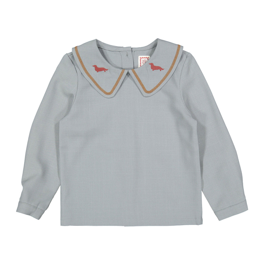 1984 Teal Grid Blouse
