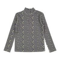 L by Ladida Grey Floral Turtleneck