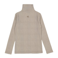 L by Ladida Brown Herringbone Printed Turtleneck