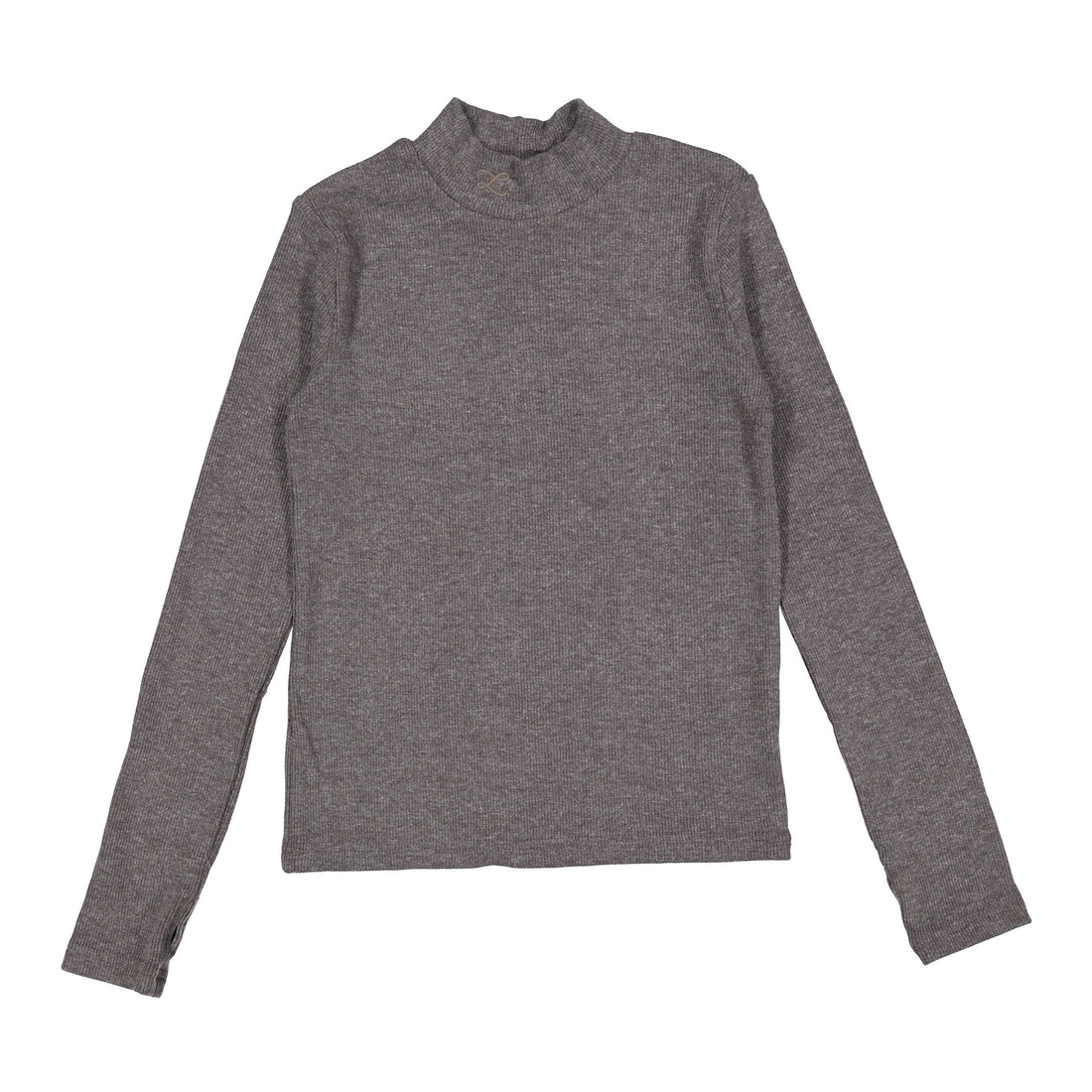 L by Ladida Heather Taupe Ribbed Turtleneck