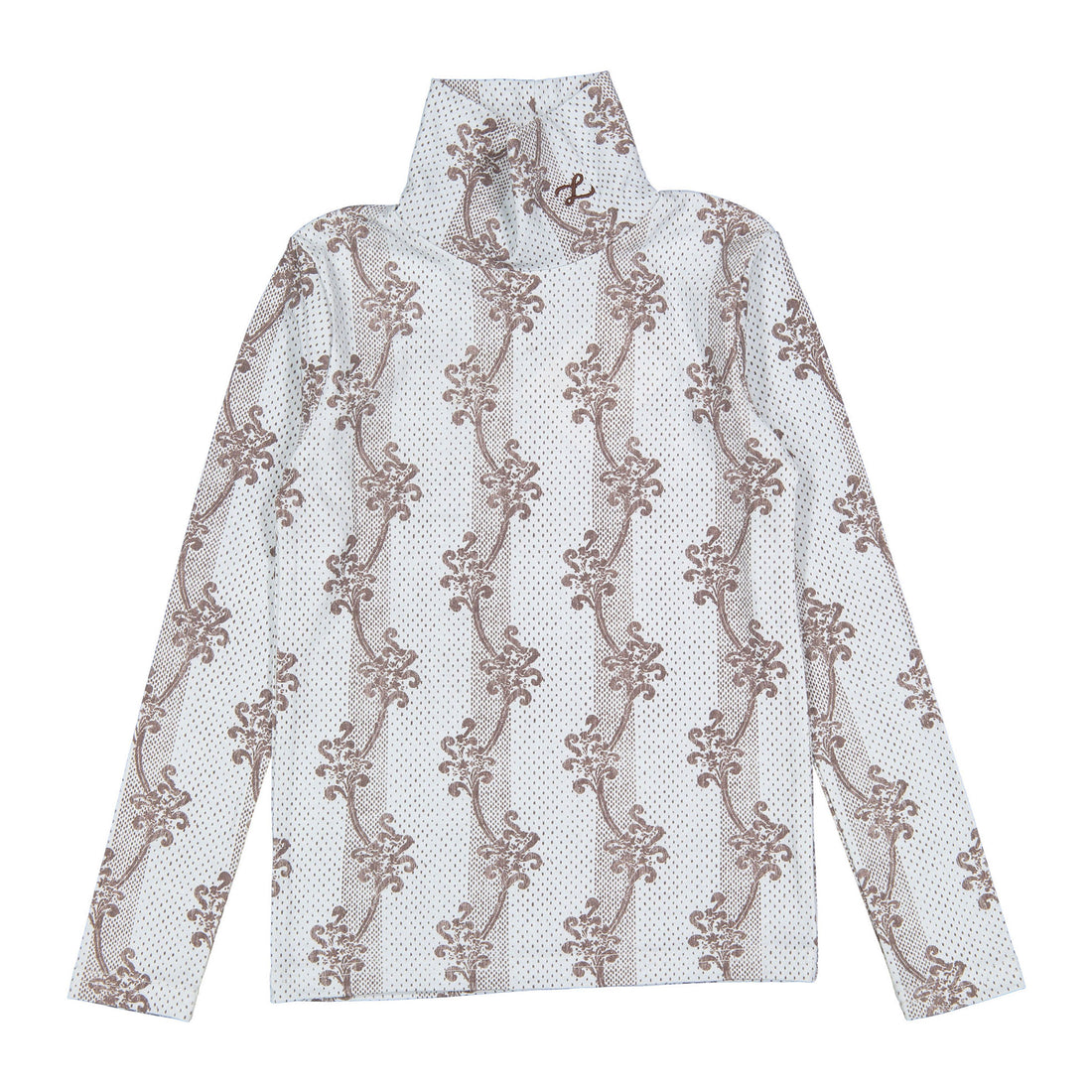 L by Ladida Stripe Leaf Printed Turtleneck