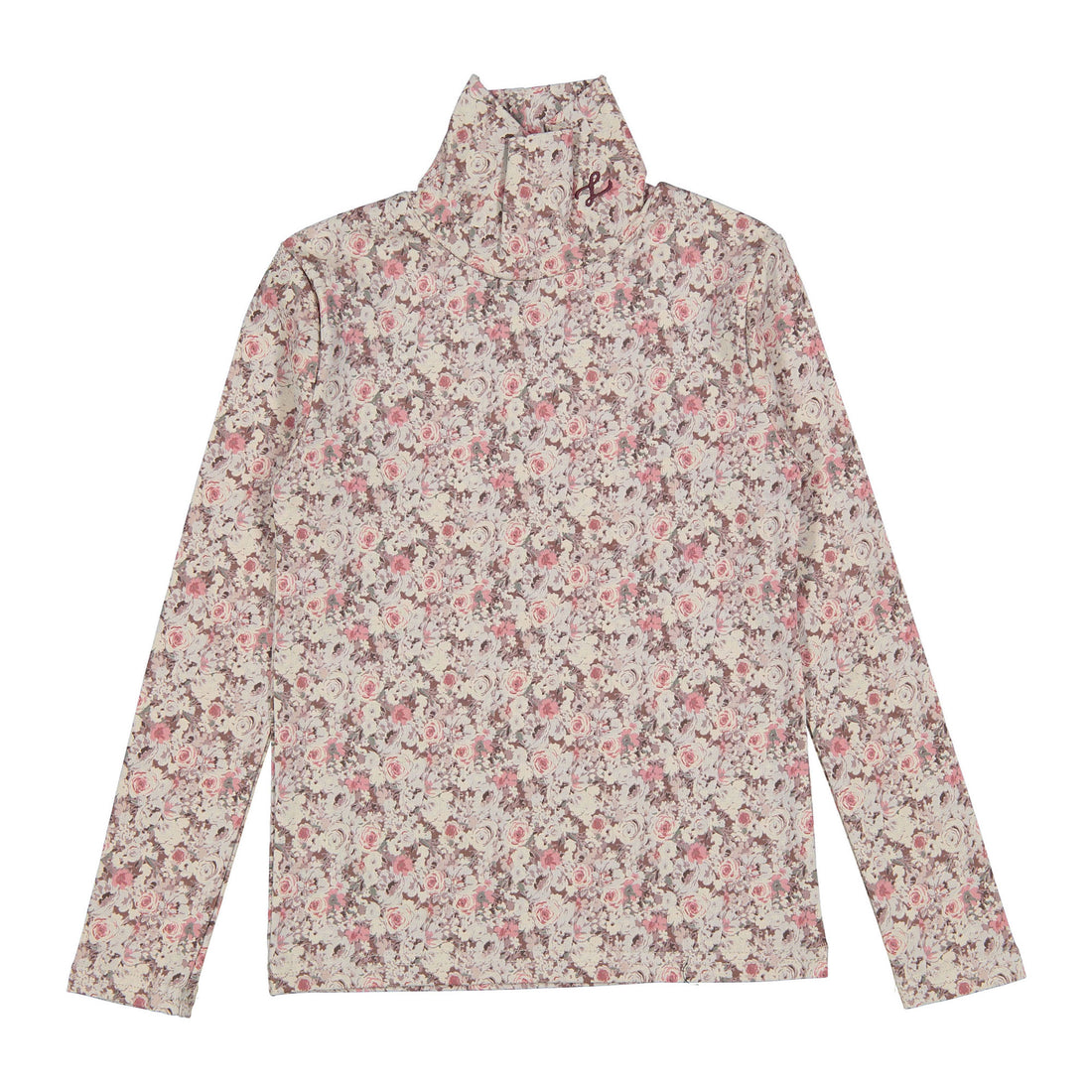 L by Ladida Eggplant Floral Turtleneck