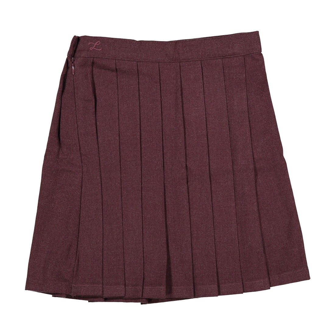 L by Ladida Eggplant Wool Pleated Skirt