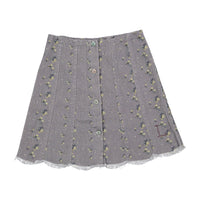 L by Ladida Grey Floral Denim Skirt