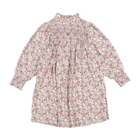 L by Ladida Eggplant Floral Smock Neck Dress