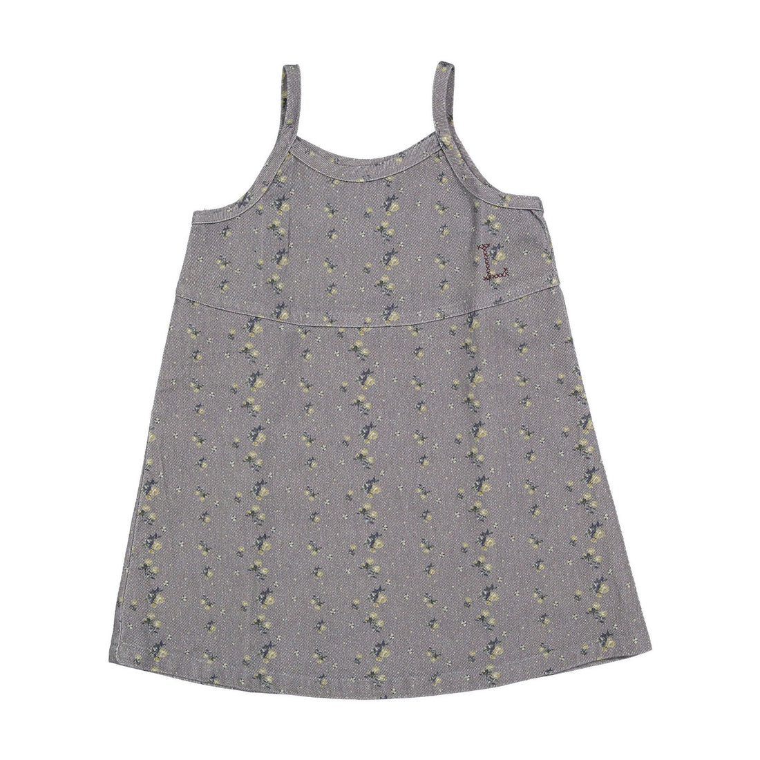 L by Ladida Grey Floral Denim Jumper