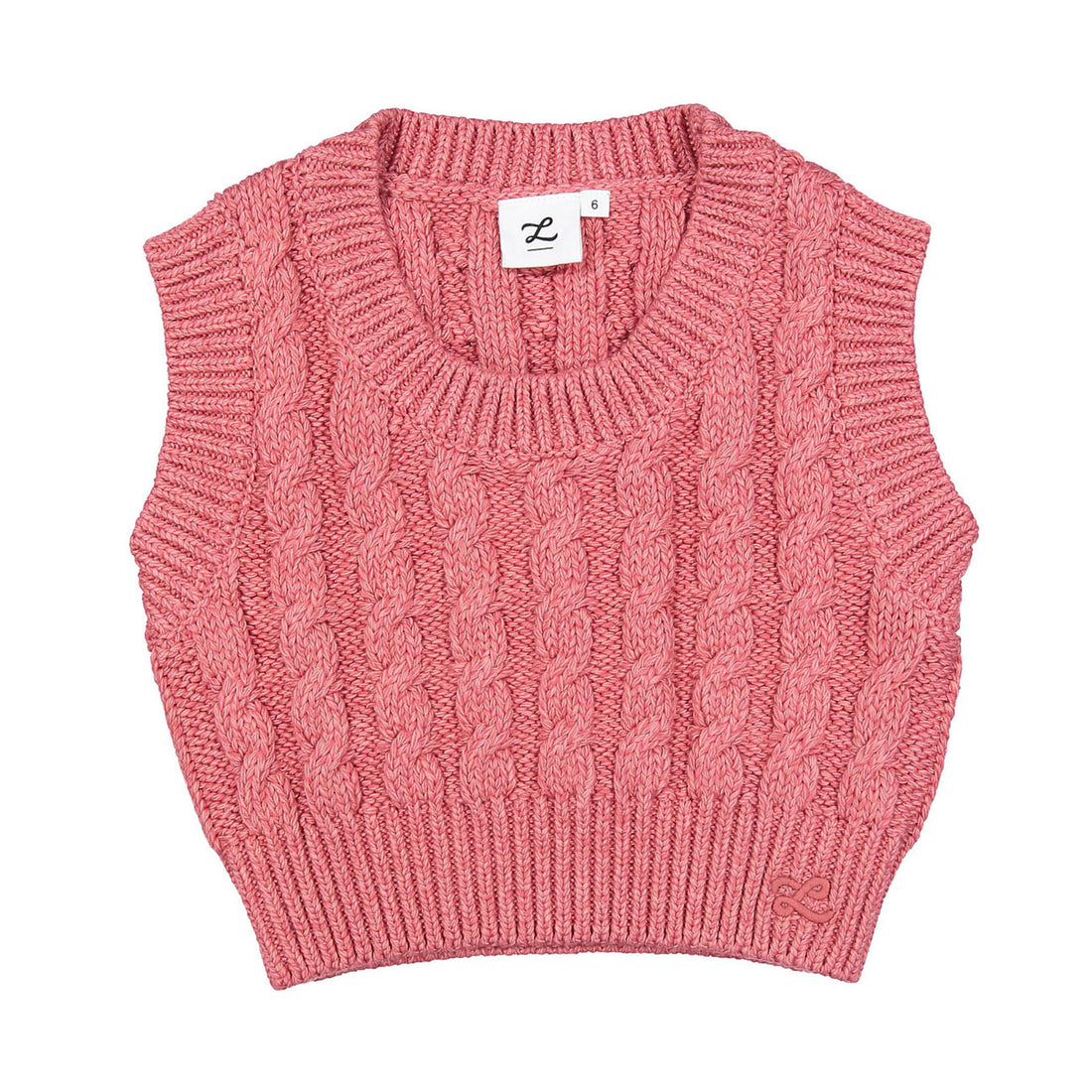 L by Ladida Pink Cable Knit Vest