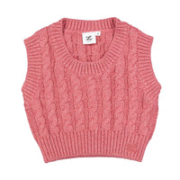 L by Ladida Pink Cable Knit Vest