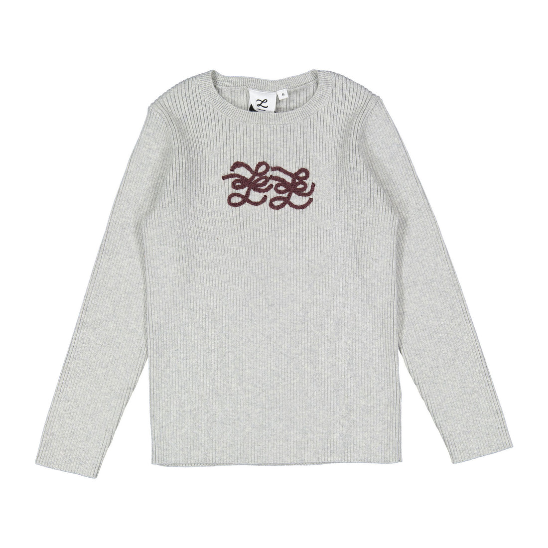 L by Ladida Light Grey Blend Logo Sweater