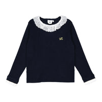 L by Ladida Navy Lace Collar Sweater