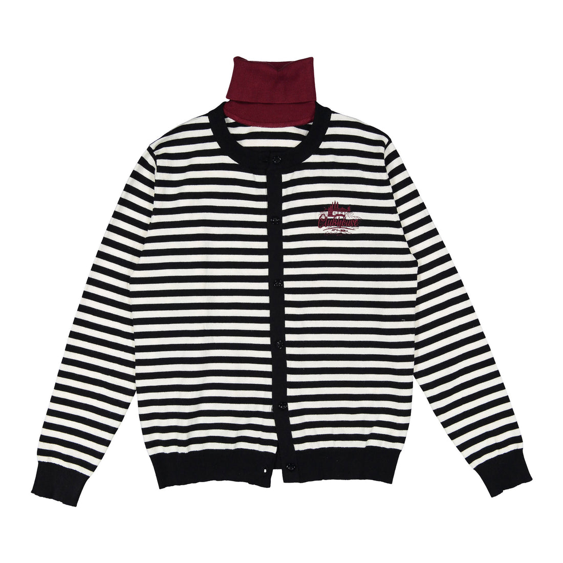 Clubhouse Black/White Striped Cardigan Set