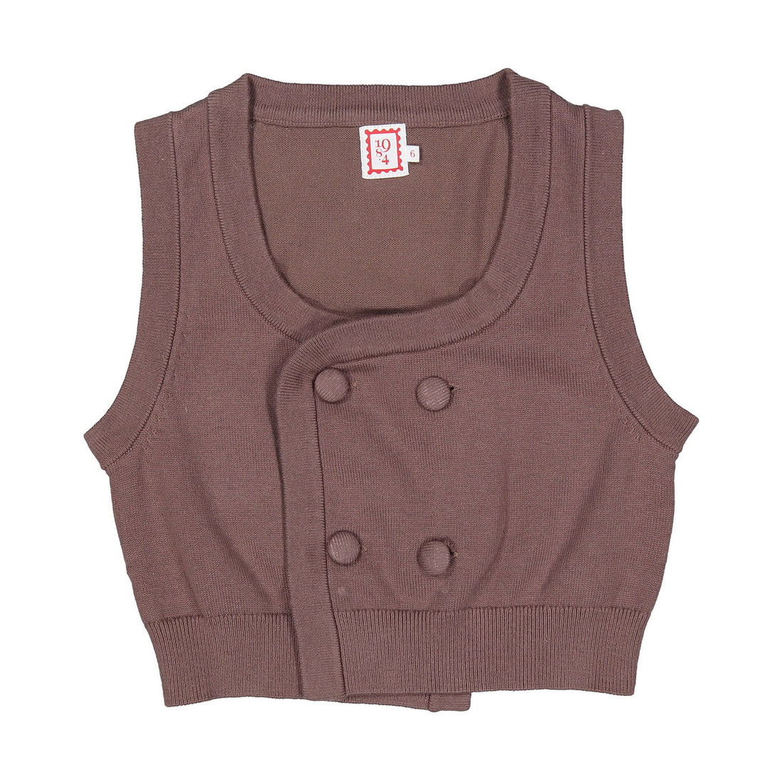 1984 Cognac Double Breasted Sweater Vest