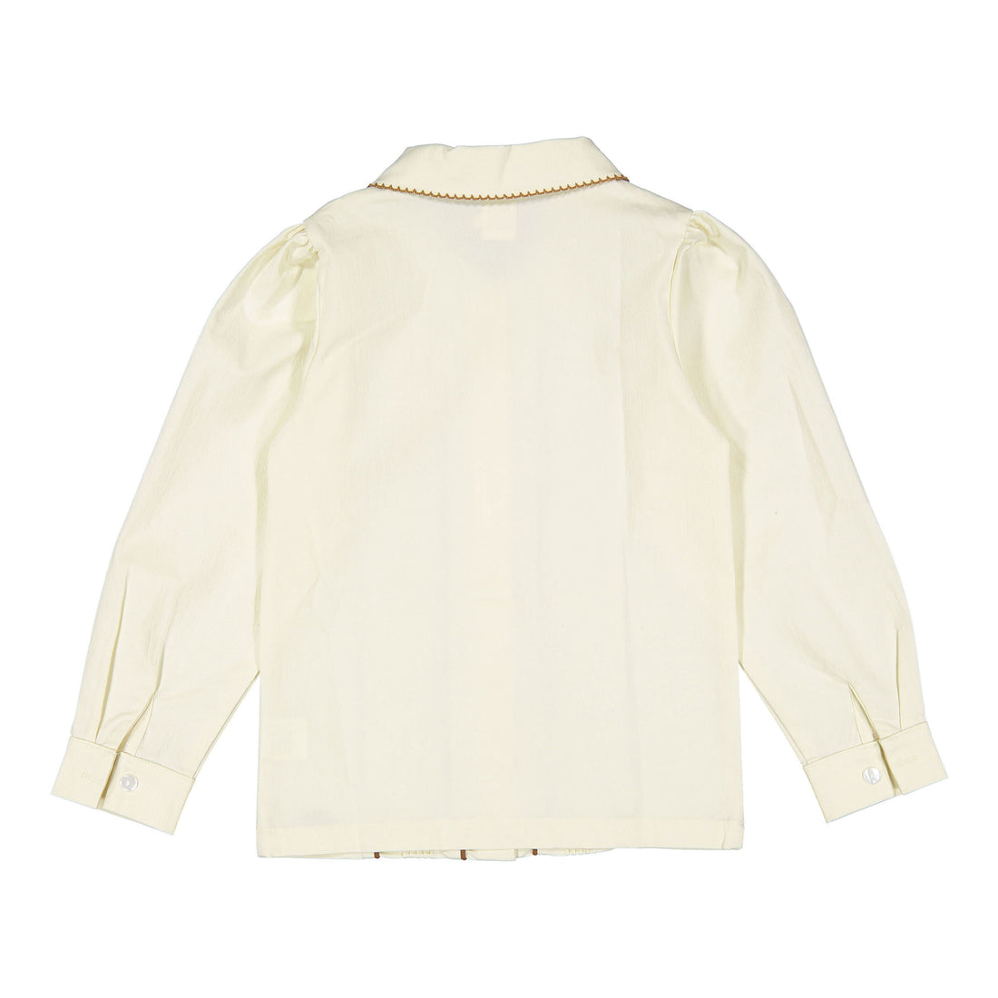 1984 White/ Cognac Trim Blouse