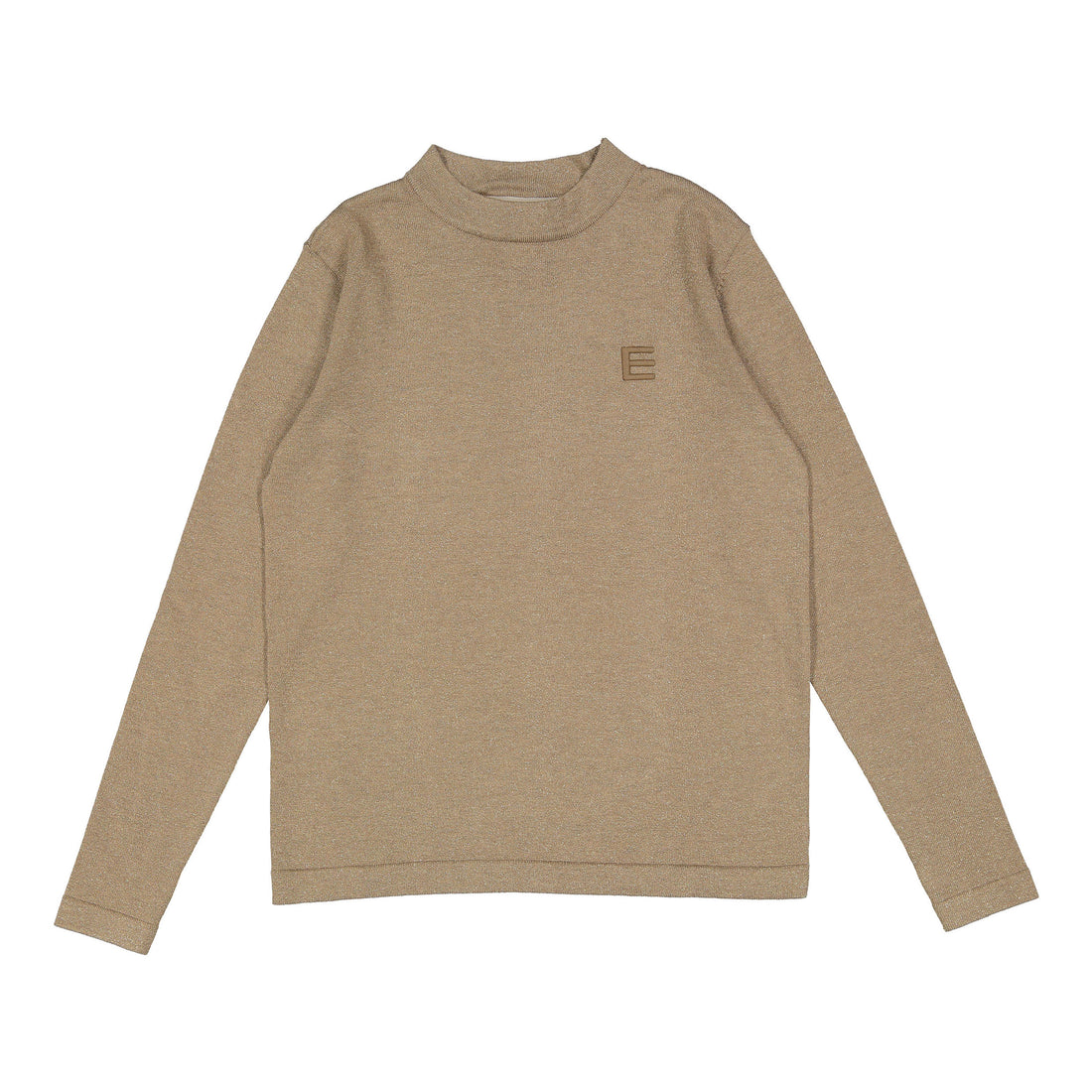 ELEMENTS Gold Metallic Knit Turtleneck