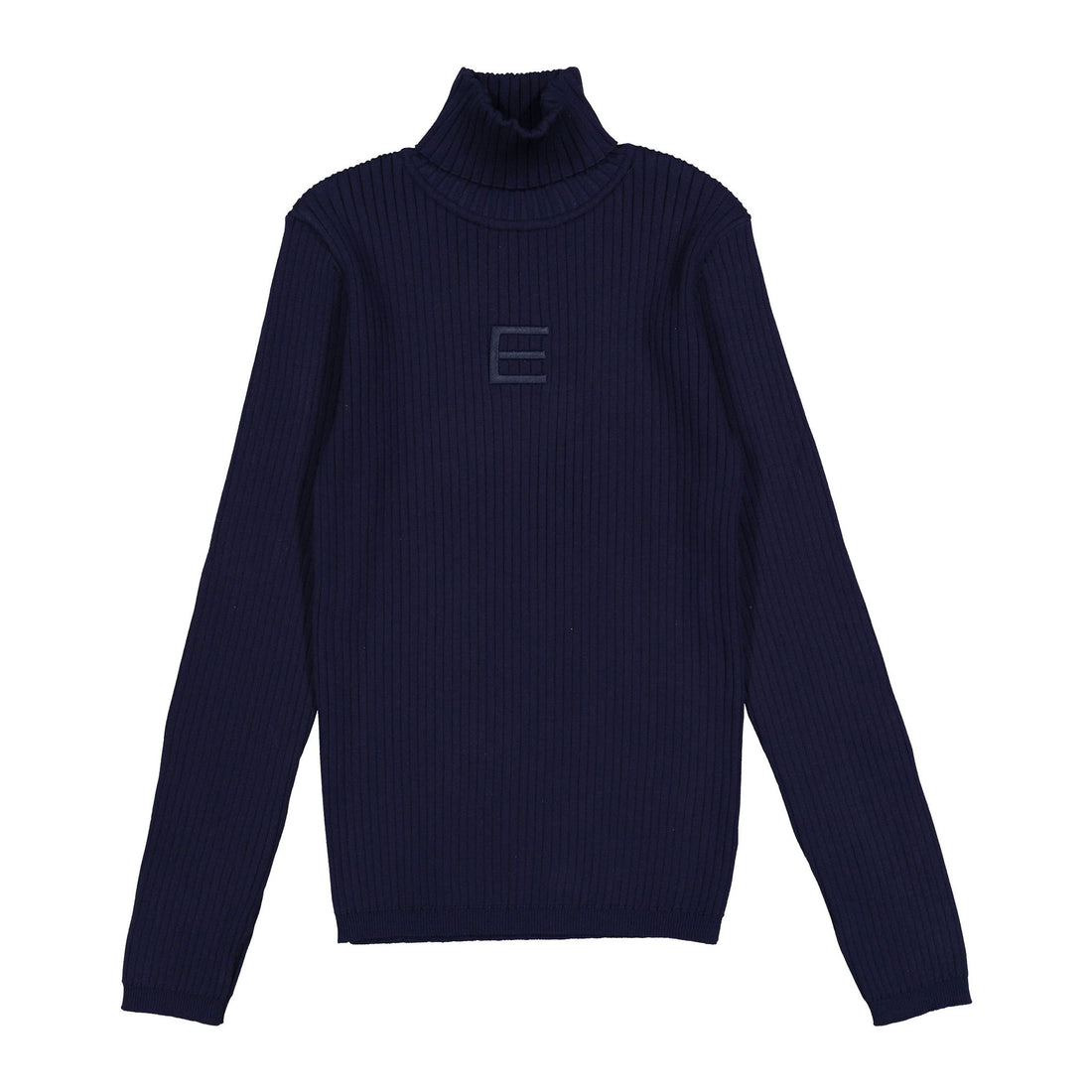 ELEMENTS Navy Knit Rib Turtleneck