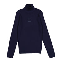 ELEMENTS Navy Knit Rib Turtleneck